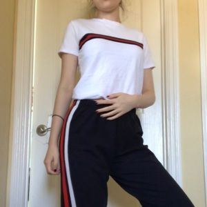 Brandy Melville striped crop tee